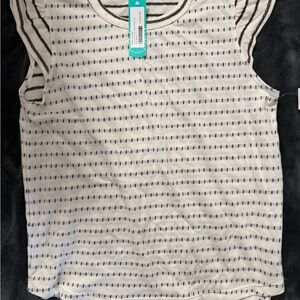 Pink Clover Olive and White Knit Top